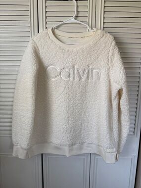 Calvin Klein Performance Cream Sherpa Crewneck Sweatshirt
